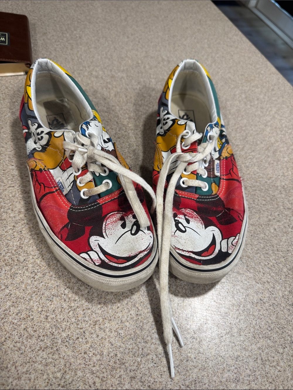 Vans/ Disney collab Mickey Mouse Red Yellow Green Canvas Lace-Up Sneakers